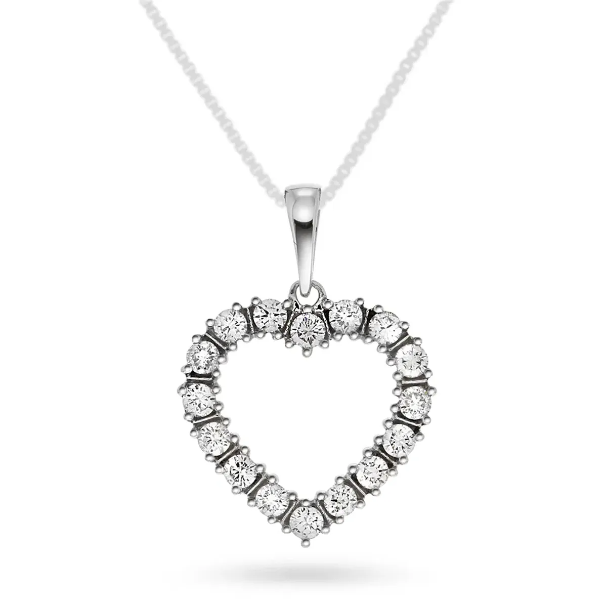 Diamantsmykke - Diamanthjerte 0.48 carat w.si