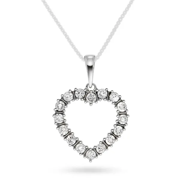 Hovedbilde Diamantsmykke - Diamanthjerte 0.48 carat w.si