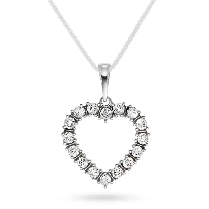 Hovedbilde Diamantsmykke - Diamanthjerte 0.48 carat w.si