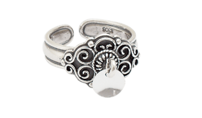 Hovedbilde Ring, oksidert m. lauv artnr: 377102