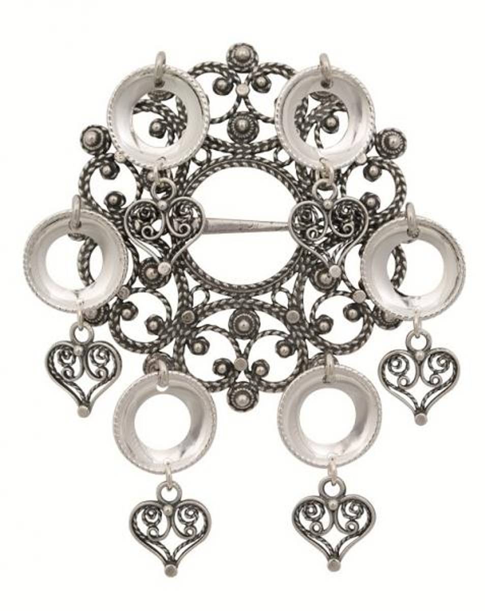 Sølje m.ringlauv og hj.filigr., oksidert artnr: 428100