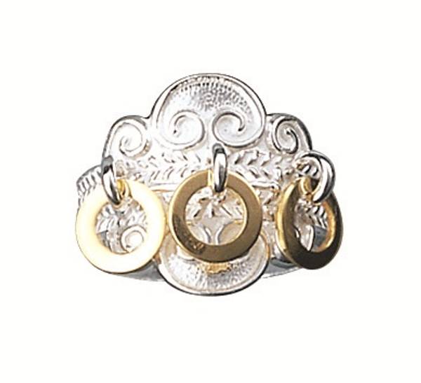 Hovedbilde Ring, kvit m. forgylt ringlauv artnr: 317503
