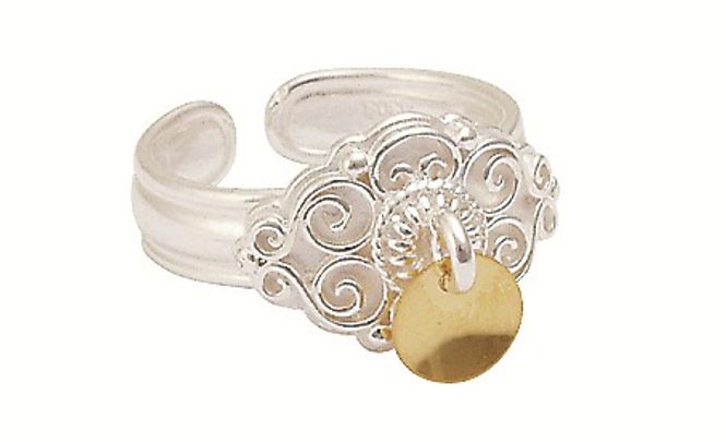 Hovedbilde Ring, kvit m.forg.lauv artnr: 377502
