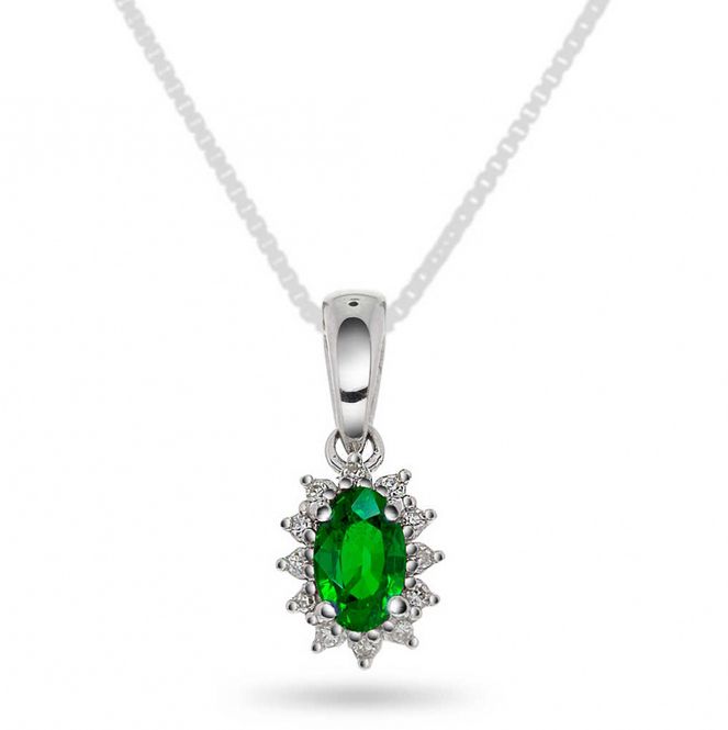 Hovedbilde Smaragd smykke med diamanter 0.04 carat w.si