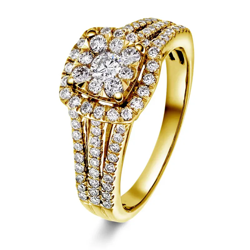 Diamantring diamanter 0.90 ct w.si
