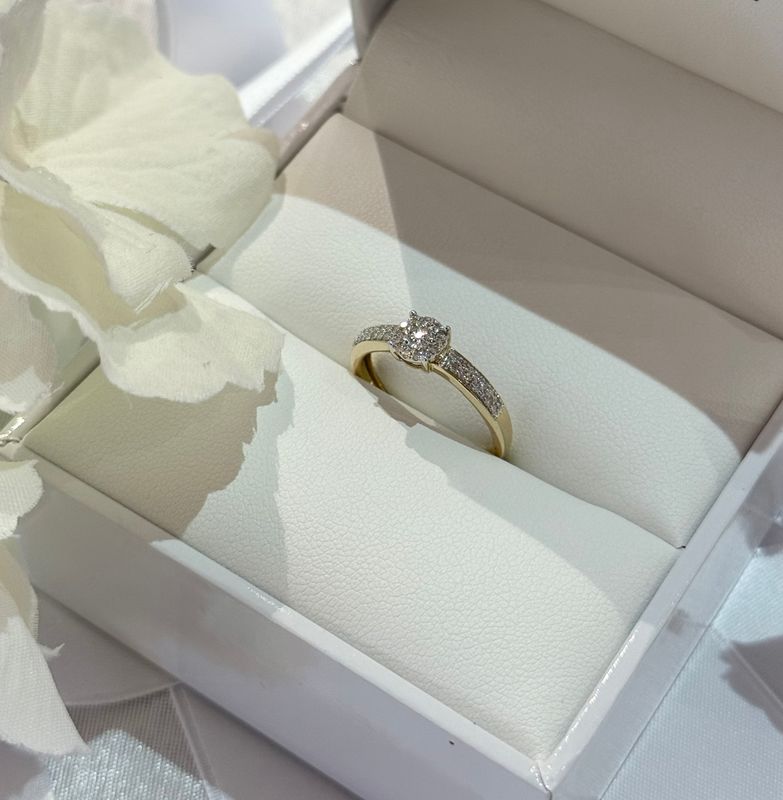 SuperDeal! Diamantring 0.15 carat w.si
