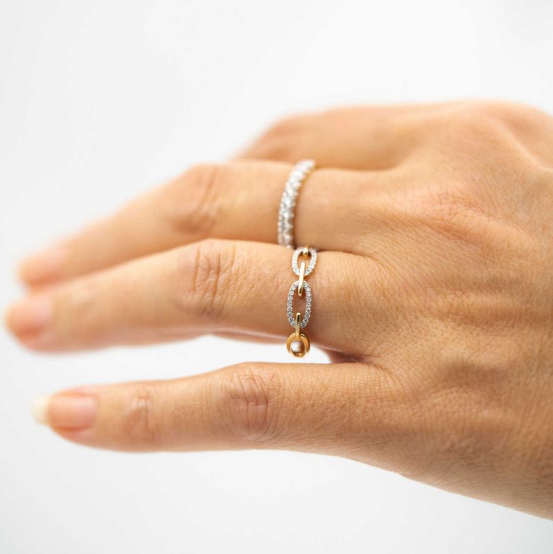 Diamantring i gult gull med diamanter 0.20ct w.si