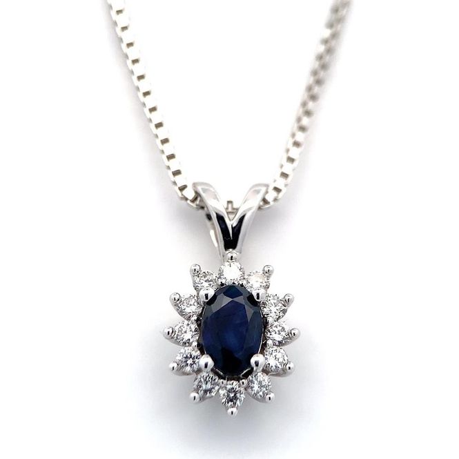 Hovedbilde SuperDeal! Safir smykke med diamanter 