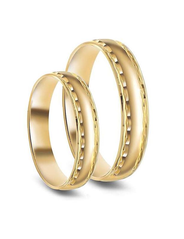 Gifteringer gult gull med mønster 4,5mm