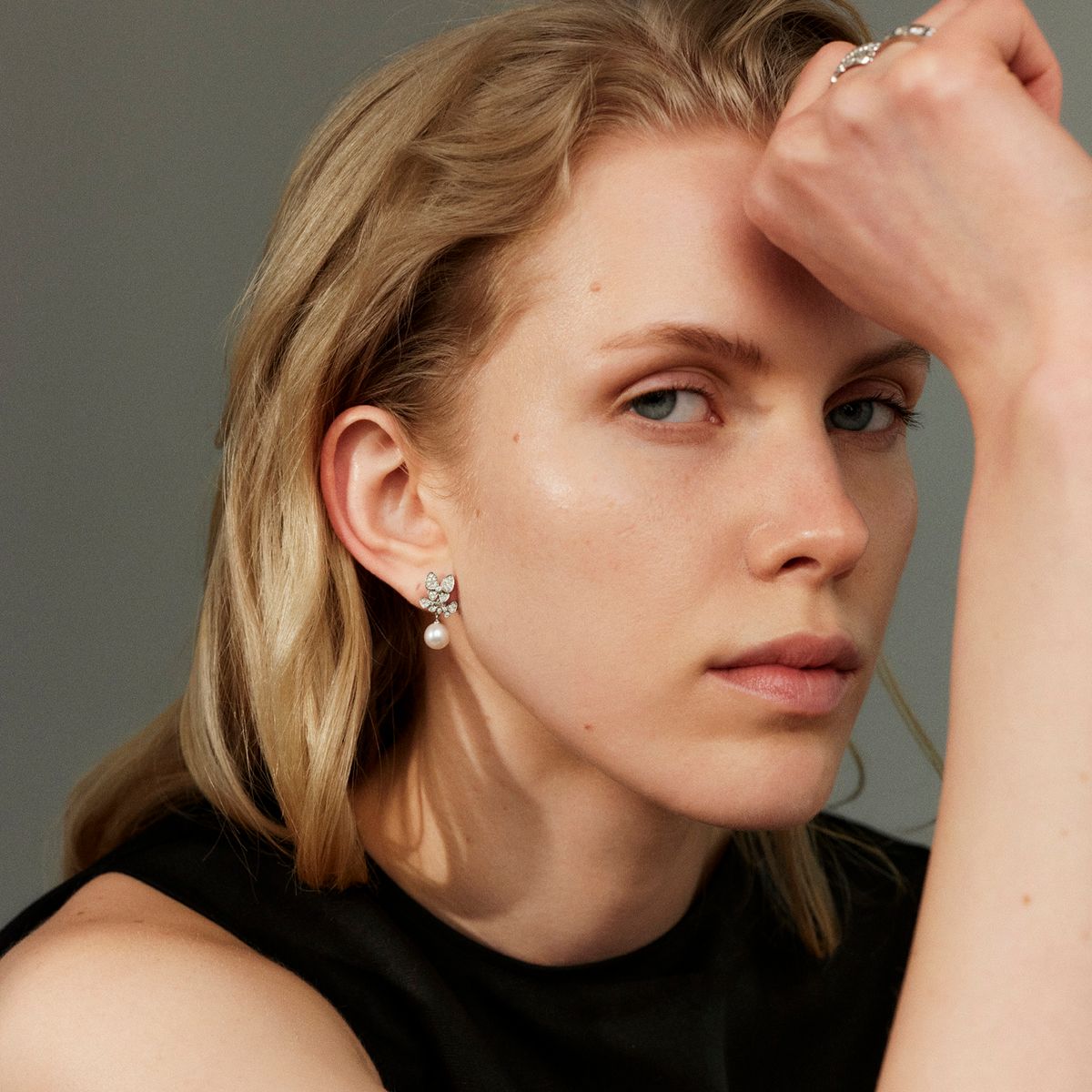 Perleøredobber gull med diamanter