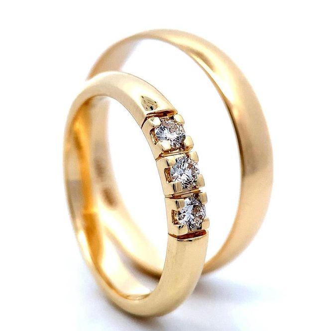 Hovedbilde SuperDeal! Gifteringer med diamanter 0.21 carat ...