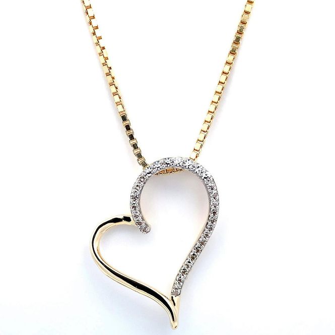 Hovedbilde SuperDeal! Diamantsmykke / Diamanthjerte 0.10 ...
