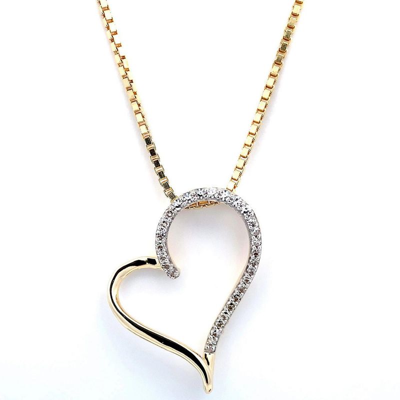 SuperDeal! Diamantsmykke / Diamanthjerte 0.10 carat