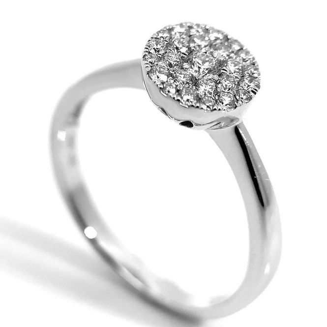 Hovedbilde Forlovelsesring i hvitt gull med diamanter 0.33ct ...