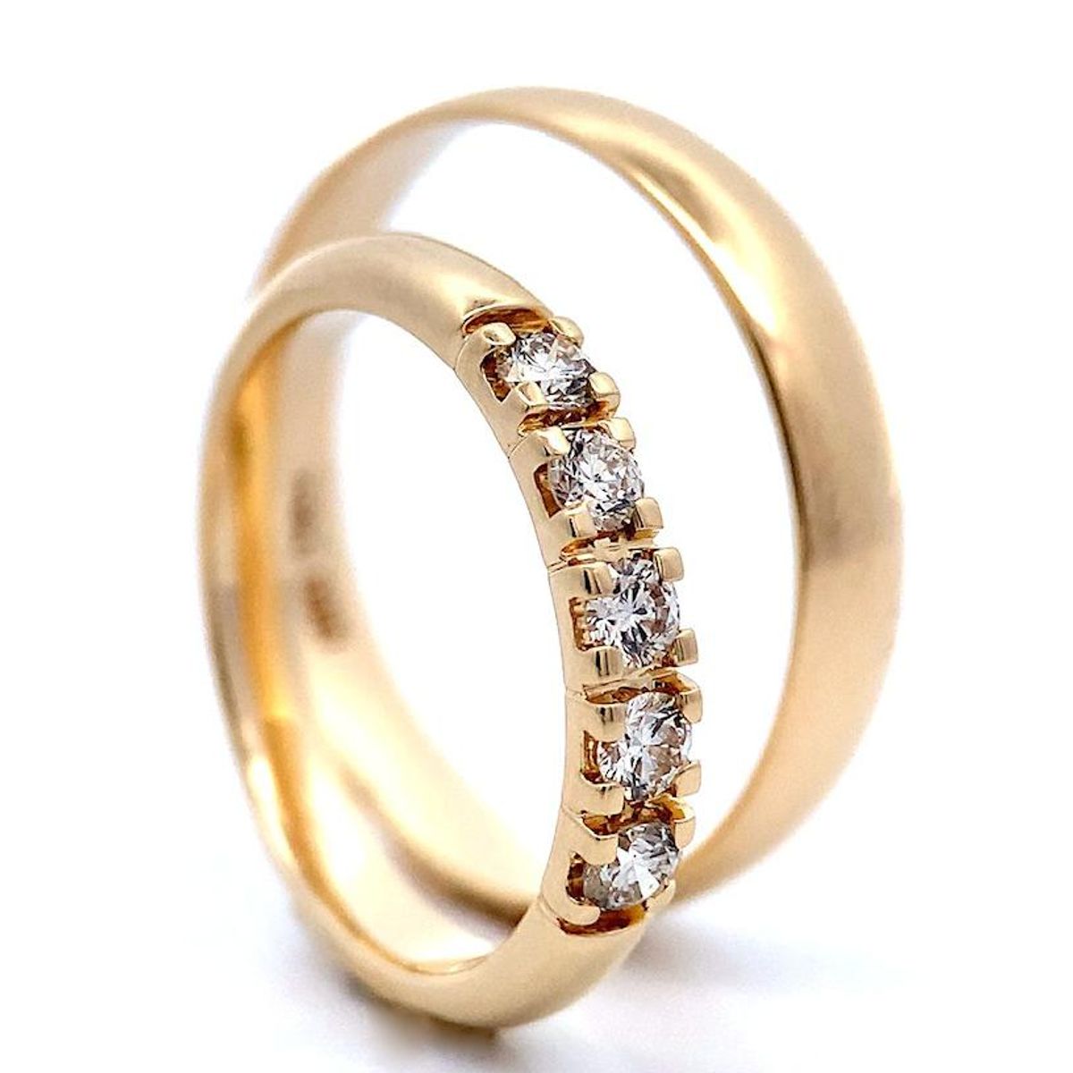 SuperDeal! Gifteringer med diamanter 0.25ct w.si